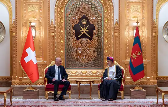 دیدار رسمی رئیس جمهور سوئیس با سلطان عمان