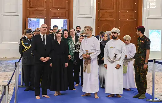 بازدید رئیس جمهور سوئیس و همسرش از جاذبه های دیدنی عمان